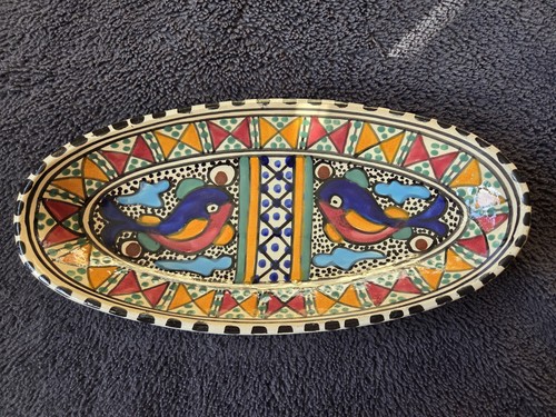 Hand made painted serving - painted,
