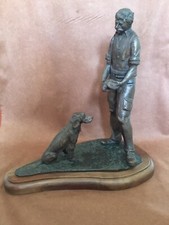 Cacciatore di beccacce e Setter.. Scultura Bronzo