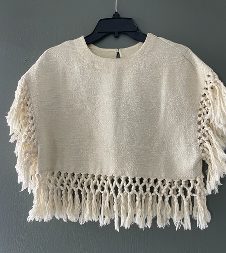 Crop top crema nappa - h&m,