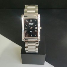 Orologio da polso uomo vintage Seiko slim quarzo quadrante nero - SPEDIZIONE GRATUITA