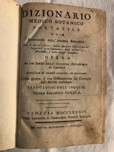 Dizionario medico botanico - dizionario, medico-botanico
