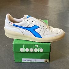 Vintage anni 80 Diadora Azzurro UK12 Made In Italy Tennis OG Borg Elite anni 80 DS