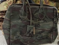 Gianni Chiarini Borsa A Mano Donna Militare Tessuto Impermeabile PVC Nuova