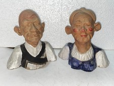 COPPIA MEZZO BUSTO TERRACOTTA UNO FIRMATO LOI TONINO  DORGALI SARDEGNA