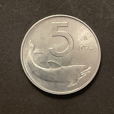 5 Lire 1974 Moneta Italia