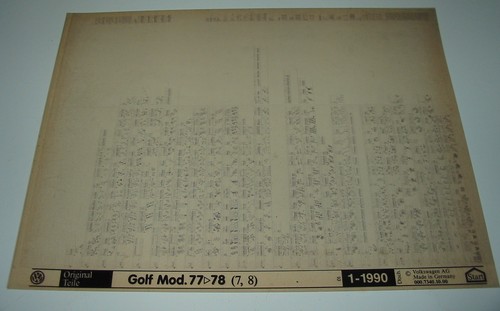 Microfich ersatzteilkatalog - microfich, vw
