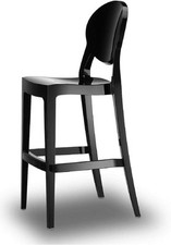 Set 2 Sgabelli BAR igloo S-CAB nero pieno seduta Alto H 74 in policarbonato