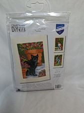 Vervaco Kit Punto Croce Contato Biglietti di Auguri "Gatti tra Fiori" Set di 3,