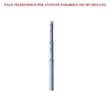  PALO TELESCOPICO ANTENNA TV 2X2 METRI SPESSORE 1,5MM ZINCATO RINFORZATO FUOCO