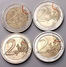 Blocco da 4 Rarissimi  2  EURO  Austria  2013/19/23/24. errore  di conio