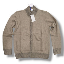Cardigan UOMO lupetto bottoni in cashmere vanisè "PRINCIPE DEL FORO" Fango 48 52
