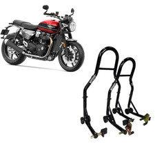 Coppia cavalletti alza moto gomma alzamoto ruota Triumph Speed Twin 900 1200 rs