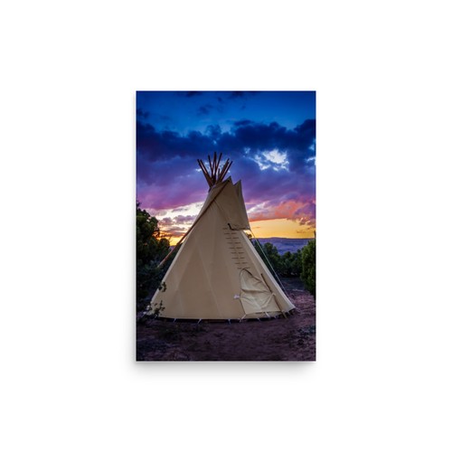 Poster fotografico sunset tipi - poster,
