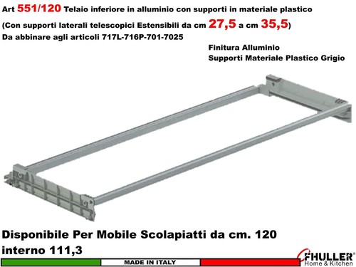 Telaio alluminio scolapiatti - alluminio,
