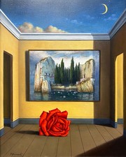 ANTONIO NUNZIANTE - L'ISOLA DELL'AMORE - DIPINTO 50x40 (OPERA INCORNICIATA)