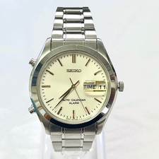 Orologio Uomo Seiko Calendario Automatico Sveglia Cronografo Quadrante Argent...