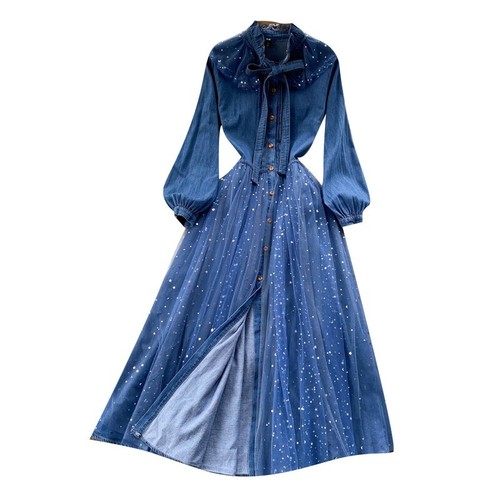 Abito camicia donna denim - , con