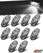 10x 24 Volt 2 LED Bianco Trasparente Laterale Cromo Luci Lampada Per Rimorchio
