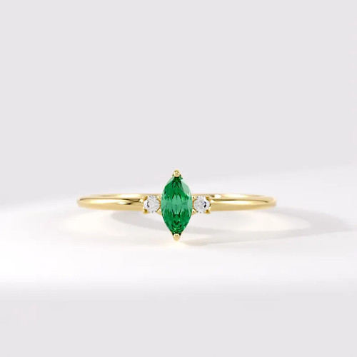 Anello smeraldo lega ottone - anello,