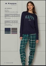 PIGIAMA DONNA KAPPA IN CALDO COTONE SPORTIVO PIGIAMA GIOVANILE ART .KWW25115