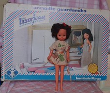 BAMBOLA FURGA LISA JEAN ARMADIO GUARDAROBA ANNI 70 VINTAGE DOLL IN SCATOLA RARO