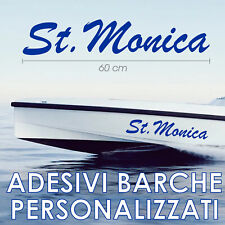 2 adesivi sticker nome barca personalizzato scritte numeri targa in vinile a0086