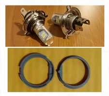 Fiat 600 Epoca Coppia 2 Lampade H4 A Led Senza Ventola Ed Adattatori R2