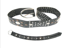 cintura in cuoio nero da donna