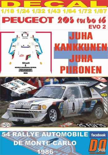 Decal peugeot 205 t16 - decal,