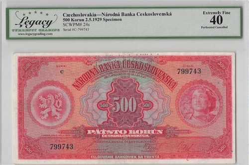 Cecoslovacchia 500 korun 1929 - cecoslovacchia,