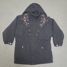 Giacca Bogner vintage donna 10 nera ricamata design nativi americani sci