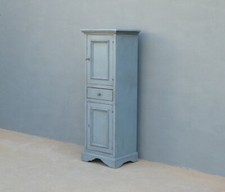 Mobile colonna credenza due ante e un cassetto laccata Shabby Chic, H 150 cm!