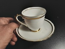 TAZZA + PIATTINO NEW CHELSEA MADE IN ENGLAND PORCELLANA INGLESE FILO ORO IN OTTI