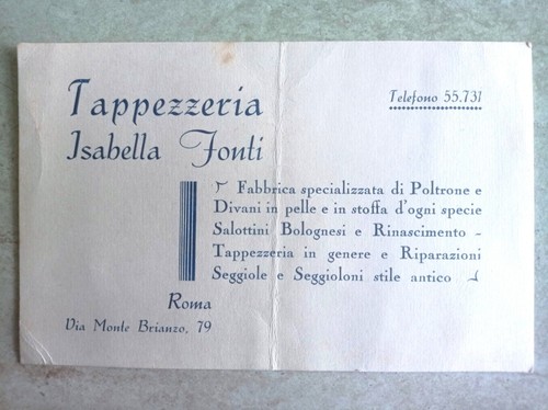 Cartoncino pubblicitario anni