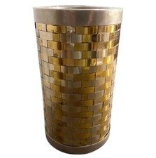 1970s Romeo Rega Mid-Century Modern Brass and Silver Plate Italian Wine Cooler