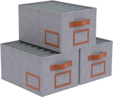 Jeans Organizer Armadio, 3 Pezzi Impilabile Cubi Cassetti, Pieghevole Divisori C