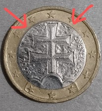 Moneta 1 Euro Slovacchia 2009 Errore Di Conio