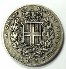 Pièce 5 Lire 1835 P Italie
