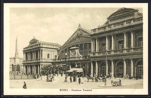 Cartolina roma stazione - cartolina, roma,