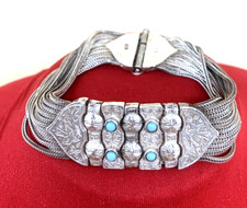 BRACCIALE ETNICO  ANATOLIA ORIENTALE, IN ARGENTO 925 E TURCHESE PRIMI '900