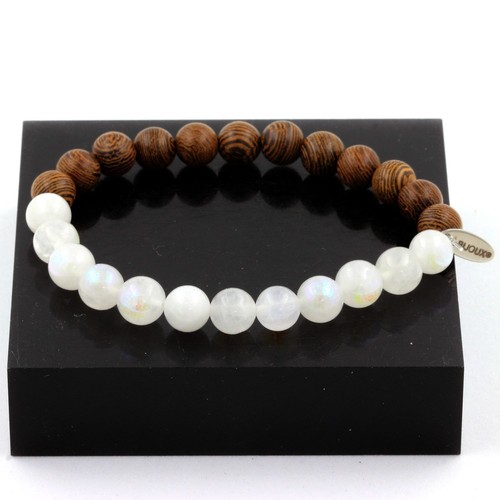 Bracciale perle pietra luna - bracciale,