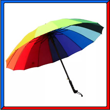 Ombrello da Pioggia Antivento Grande 115cm Colorato Arcobaleno Golf XL