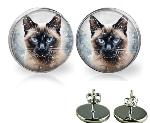 Orecchini perno gatto - a,