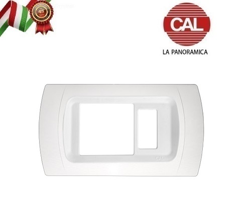 Placca schuko bianco - schuko+1p,