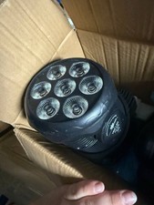 PROIETTORE LED RGB TESTA MOBILE ROTANTE EFFETTI DISCO DISCOTECA 7 LED WASH DMX