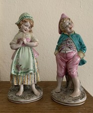 Coppia Statuine Porcellana Capodimonte firmate Bruno Trenti