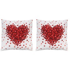 2pcs romantico cuore federa di