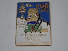 4° MONTECARLO SESTRIERE 1° RALLY SESTRIERE 1990  PLACCA PIASTRA BADGE SMALTO (A)