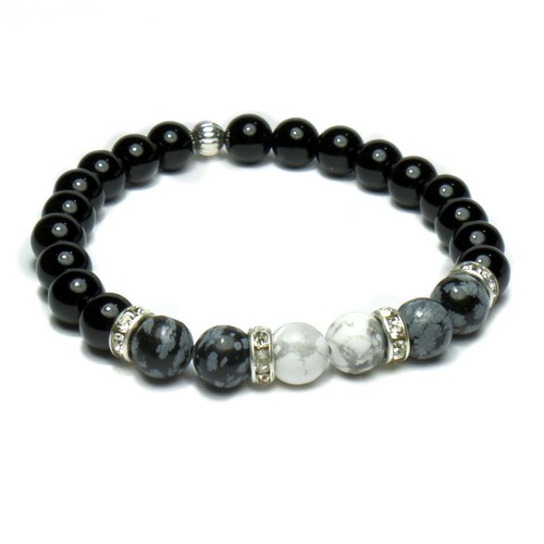 Bracciale uomo pietre dure mix - bracciale,