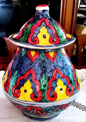 Vaso con tappo maiolica